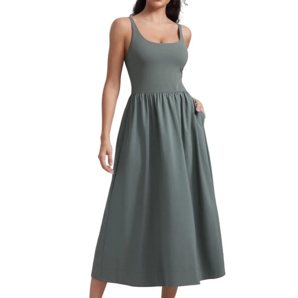 CRZ YOGA Square Neck Maxi Dress
